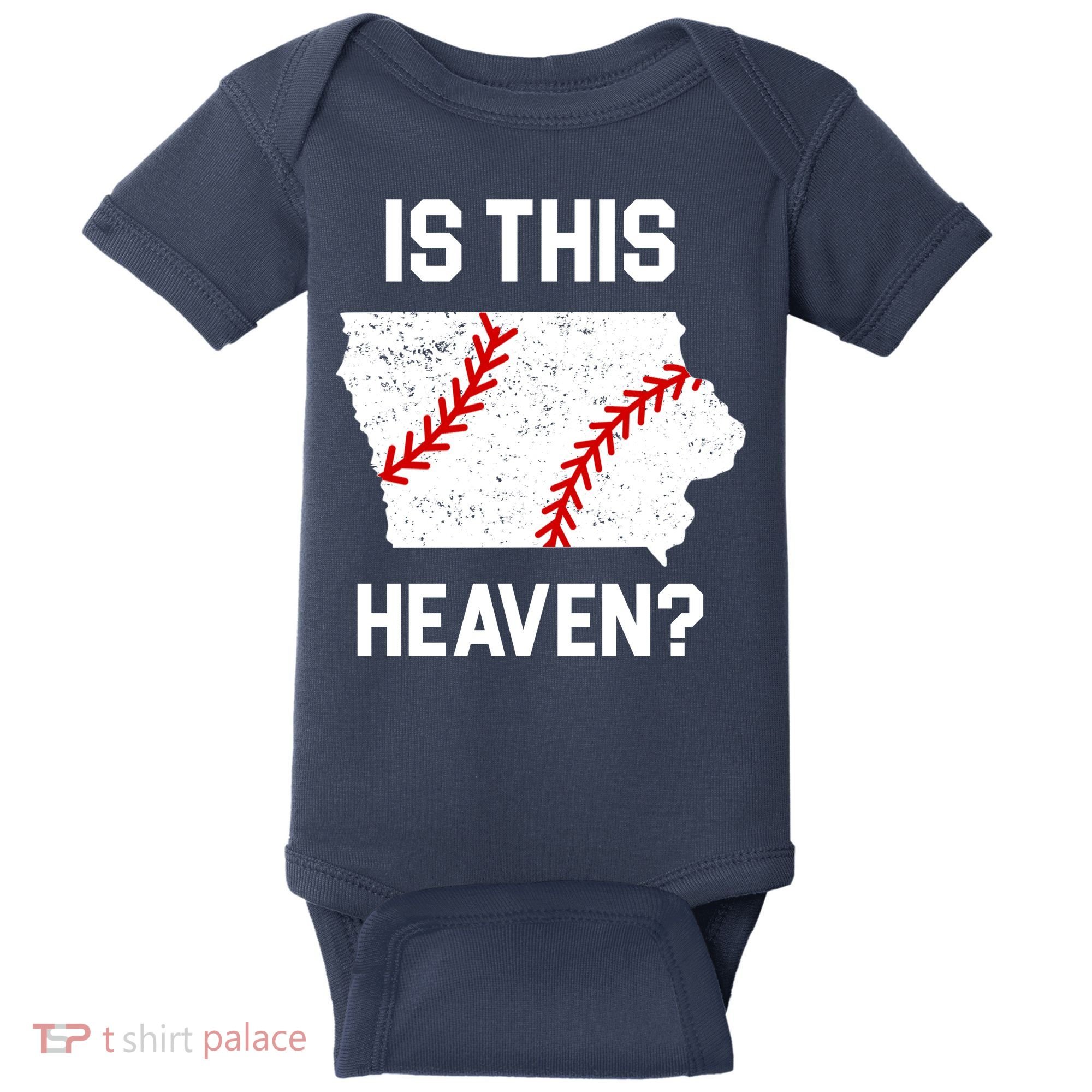 Is This Heaven Iowa Baseball Fan Baby Bodysuit