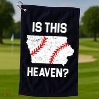 Is This Heaven Iowa Baseball Fan Golf Towel thumb 1