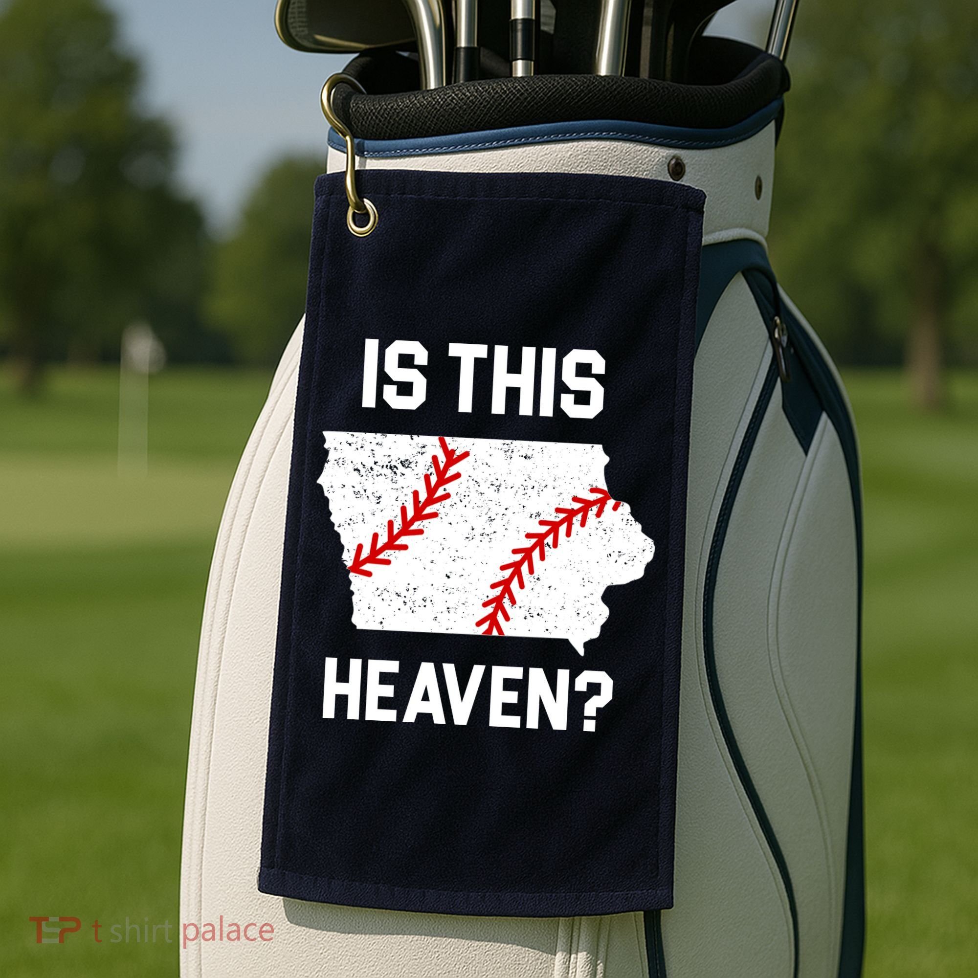 Is This Heaven Iowa Baseball Fan Golf Towel