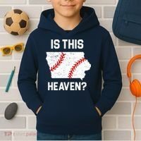 Is This Heaven Iowa Baseball Fan Kids Hoodie thumb 2