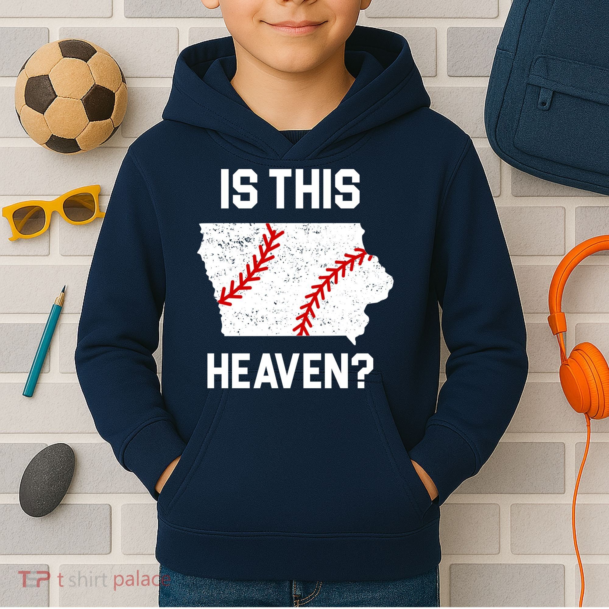 Is This Heaven Iowa Baseball Fan Kids Hoodie