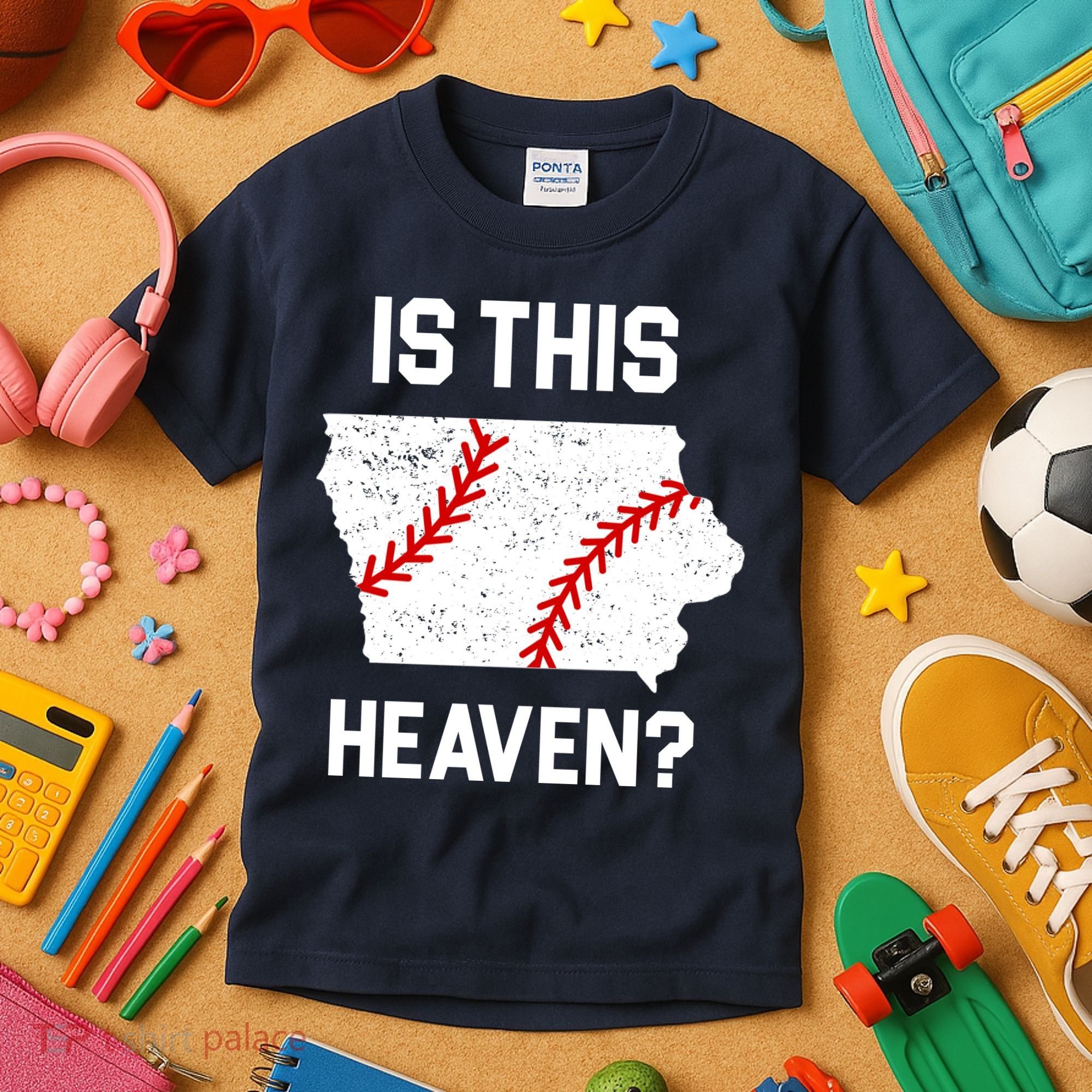 Is This Heaven Iowa Baseball Fan Kids T-Shirt