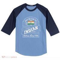 India T Have No Fear The Indian Is Here Raglan Baseball Sleeve Shirt thumb 0