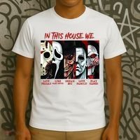 In This House We Love Halloween Family Horror House Scary T-Shirt thumb 3