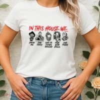 In This House We Horror Halloween Freddy Big Dream Myers Love Family C Women's T-Shirt thumb 2