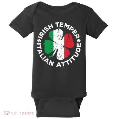 Irish Temper Italian Attitude St Patricks Day Baby Bodysuit