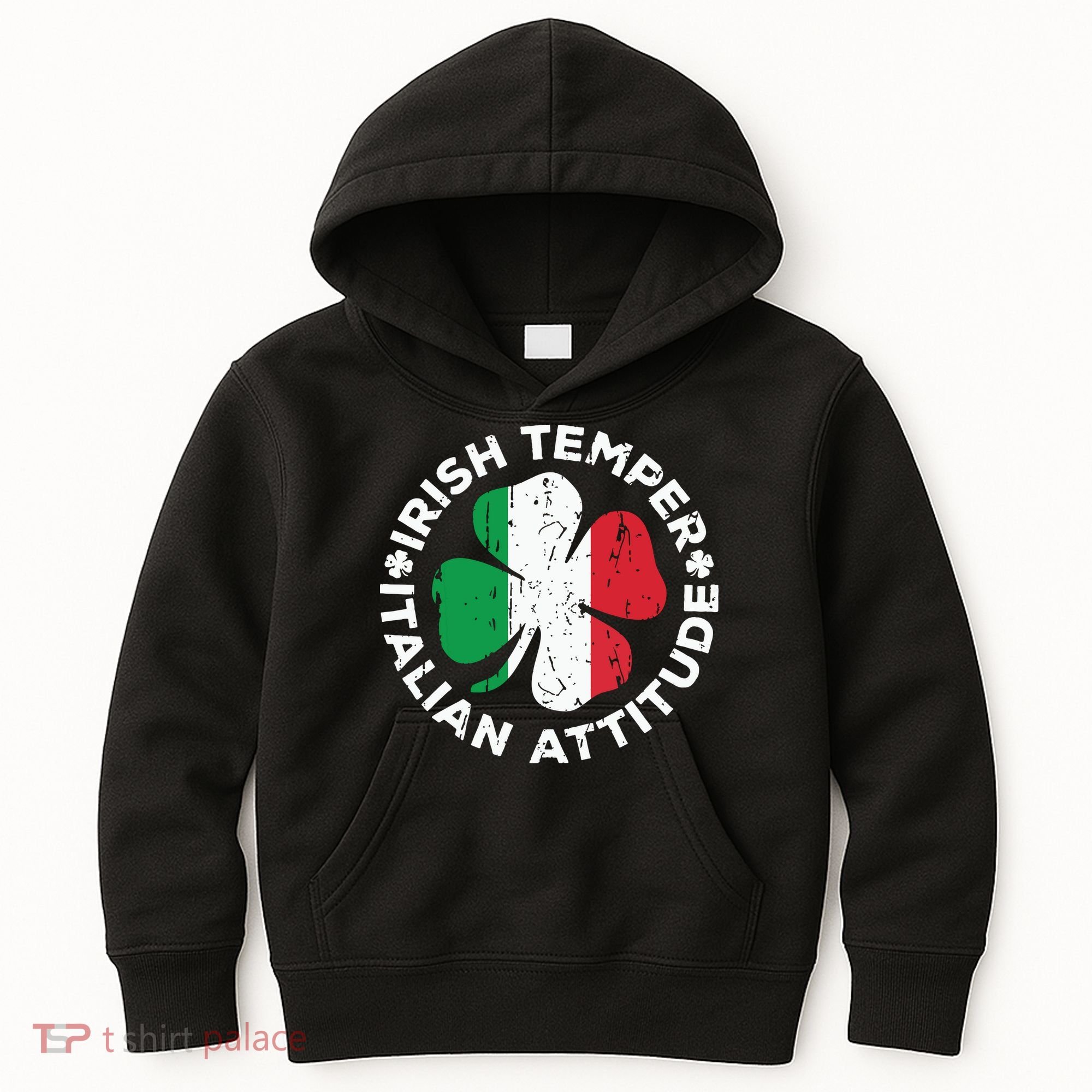 Irish Temper Italian Attitude St Patricks Day Kids Hoodie
