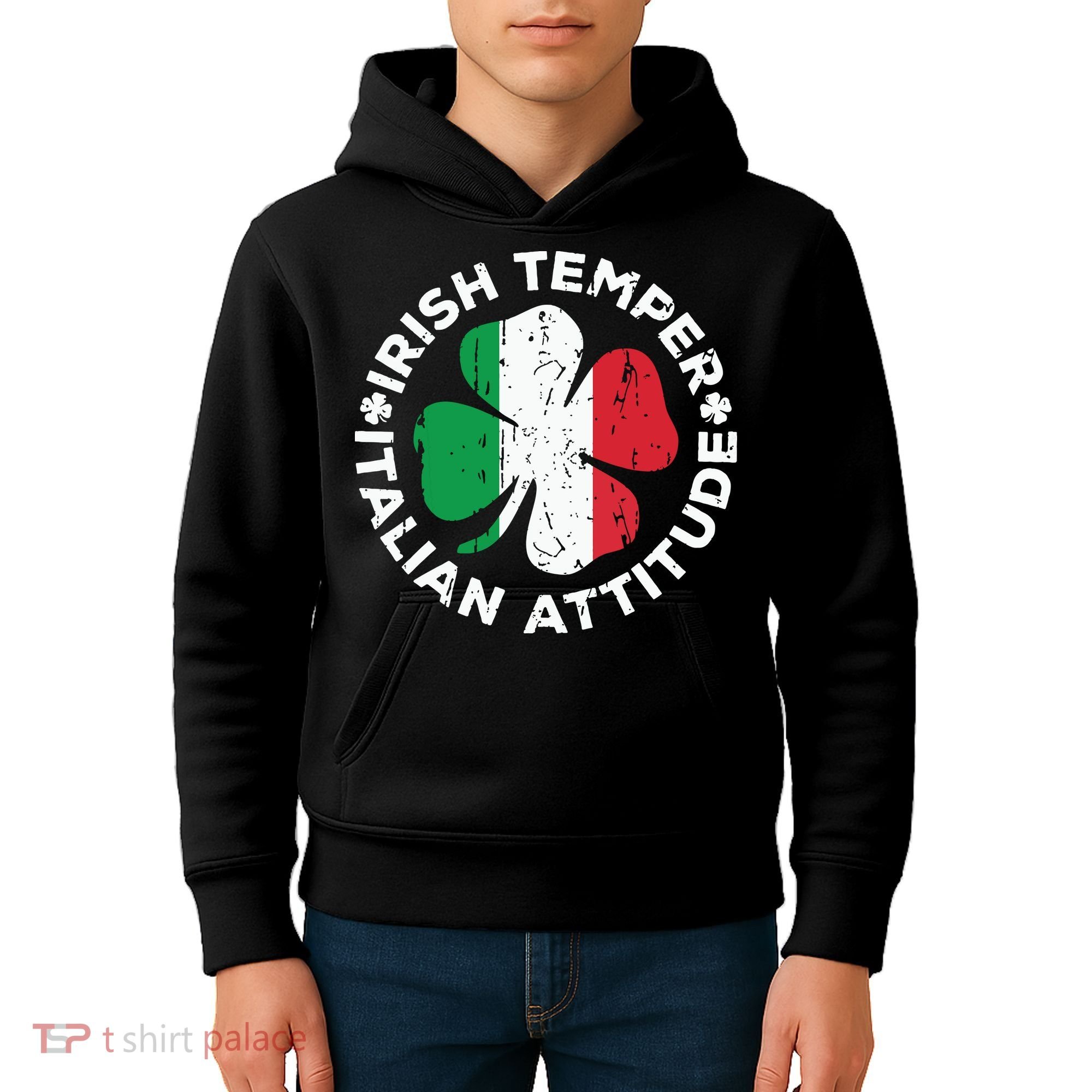 Irish Temper Italian Attitude St Patricks Day Kids Hoodie