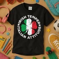 Irish Temper Italian Attitude St Patricks Day Kids T-Shirt thumb 3