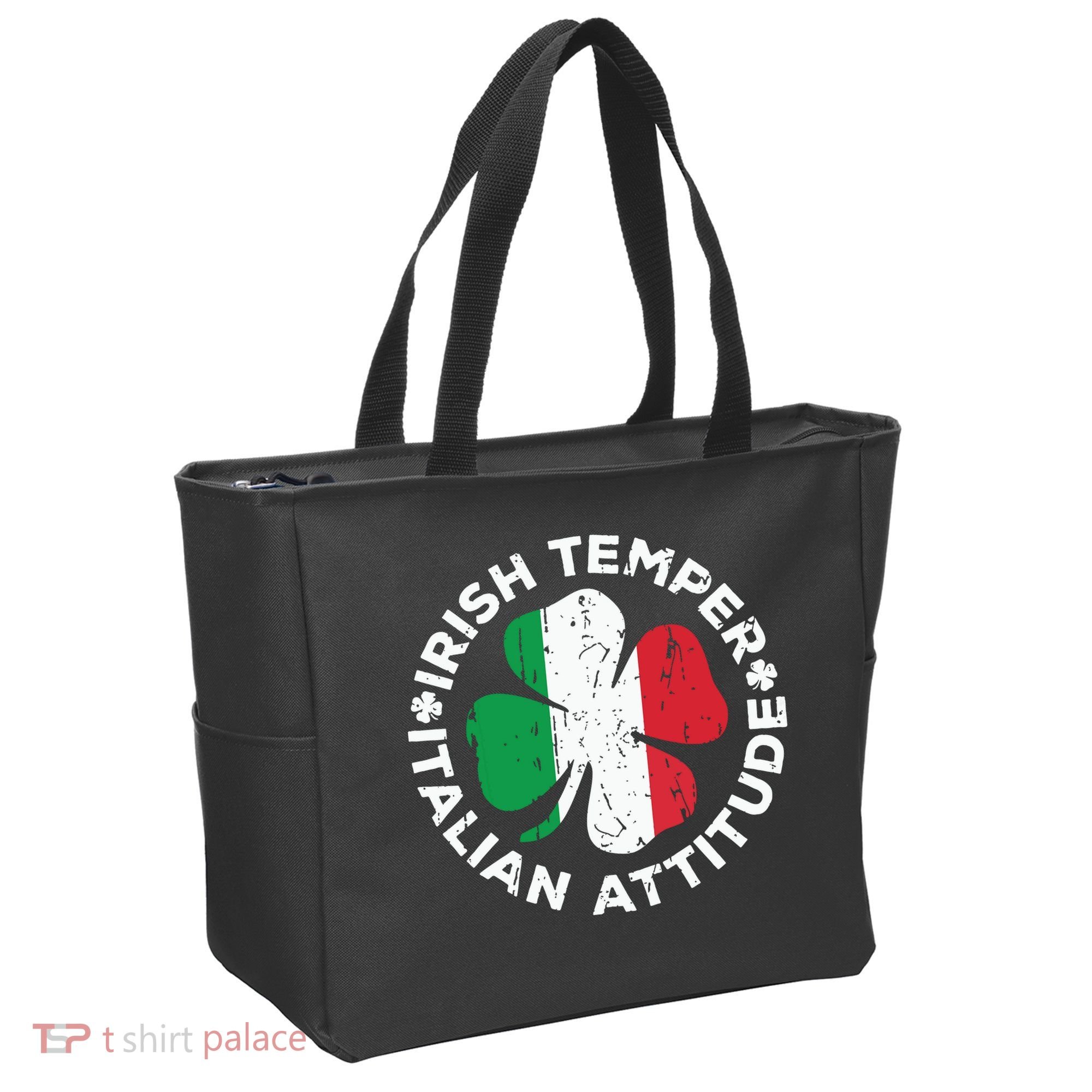 Irish Temper Italian Attitude St Patricks Day Tote Bag