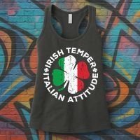 Irish Temper Italian Attitude St Patricks Day Women's Tank Top thumb 3