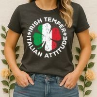 Irish Temper Italian Attitude St Patricks Day Women's T-Shirt thumb 2