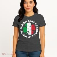 Irish Temper Italian Attitude St Patricks Day Women's T-Shirt thumb 4