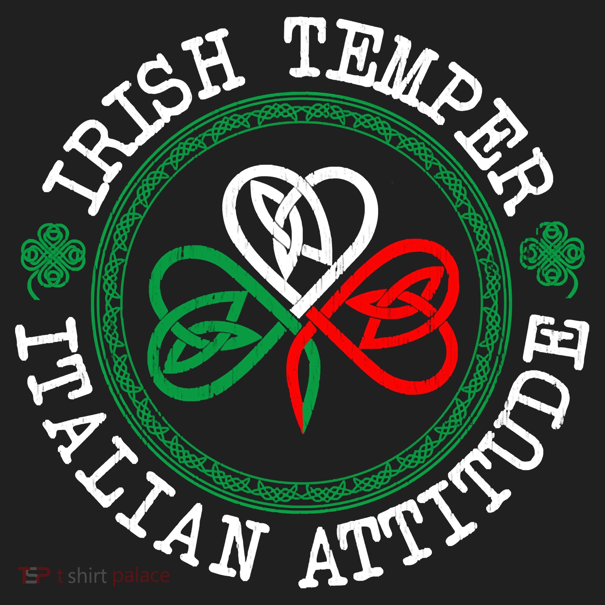 Irish Temper Italian Attitude Shamrock Italy Flag Pattys Day Women's Sweatshirt