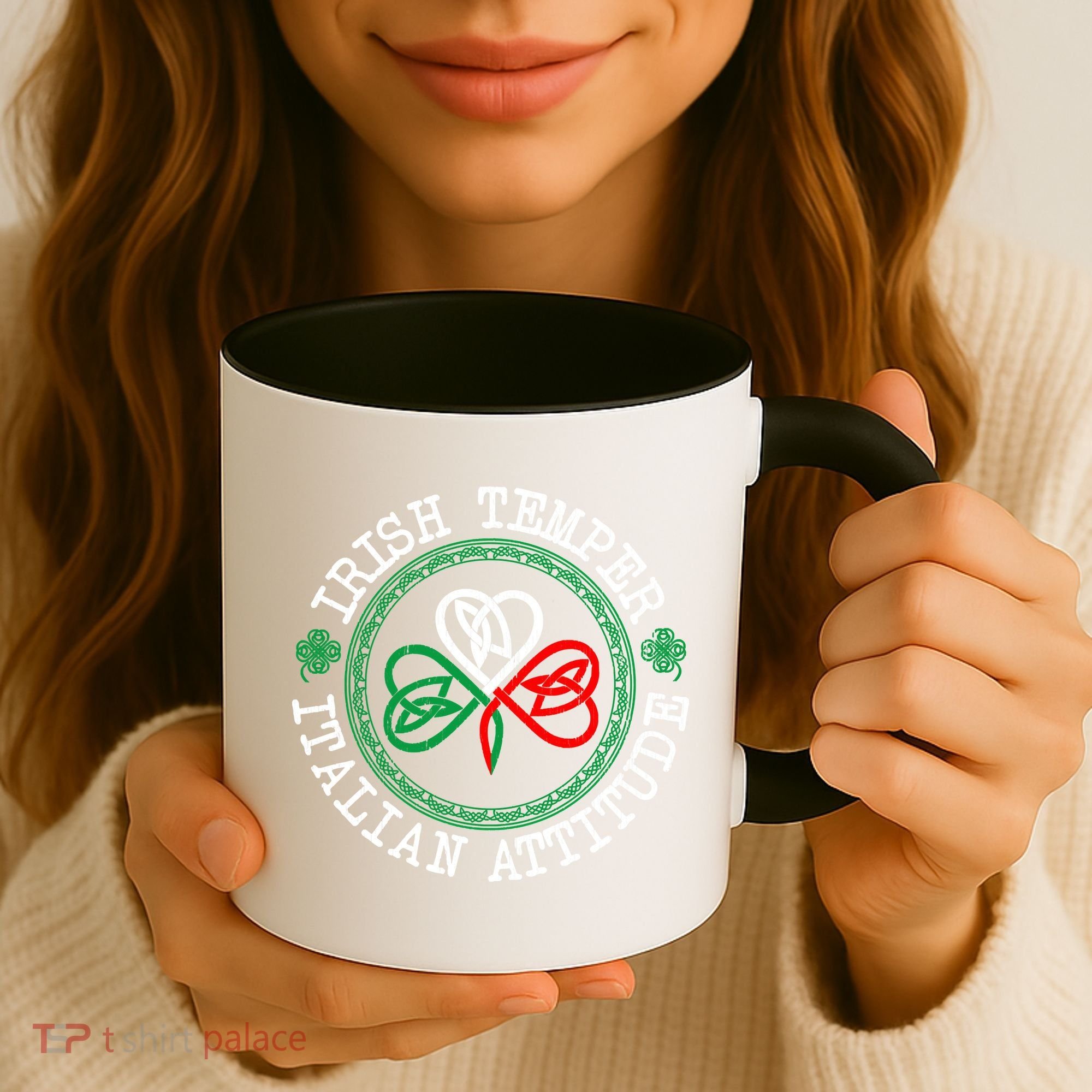 Irish Temper Italian Attitude Shamrock Italy Flag Pattys Day Coffee Mug