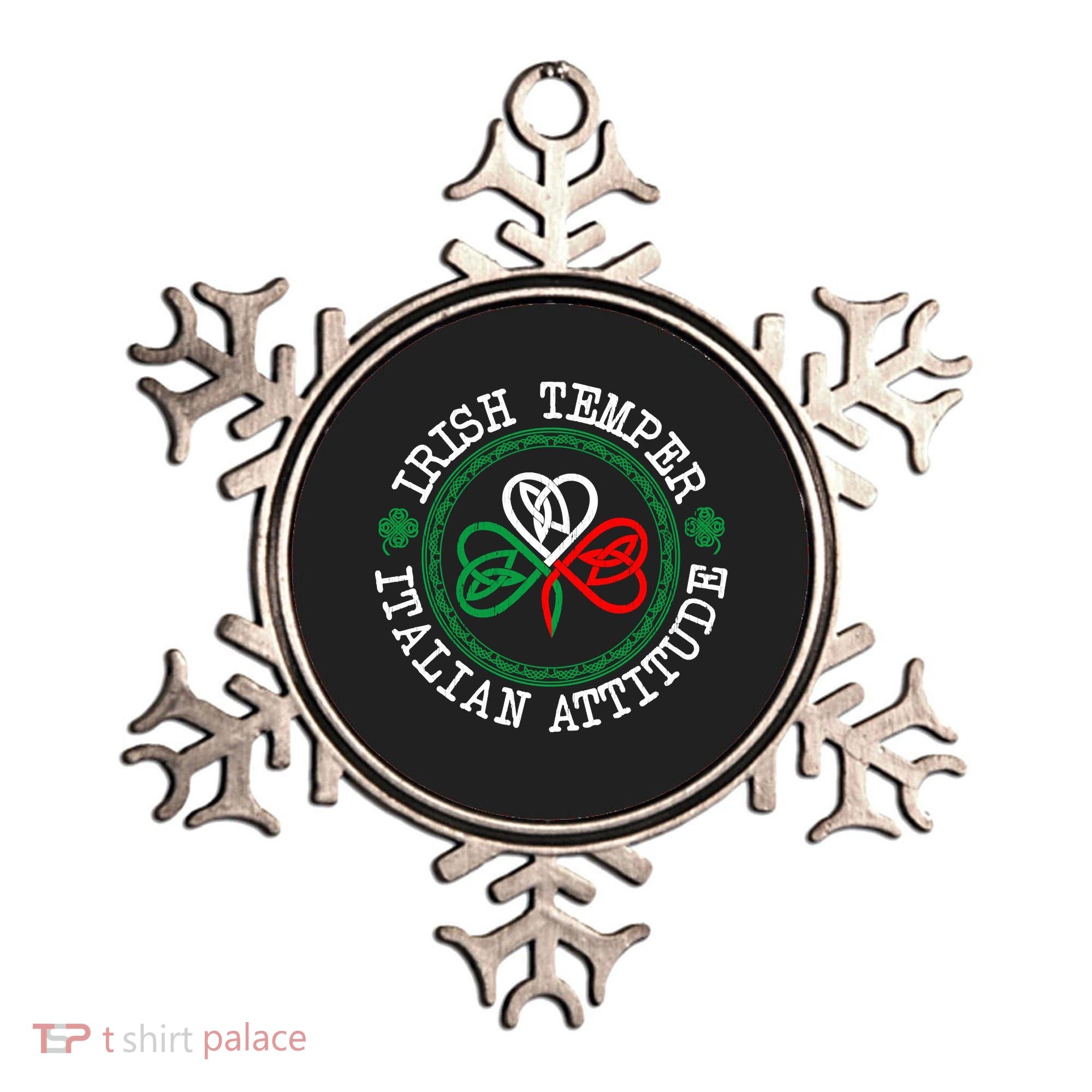Irish Temper Italian Attitude Shamrock Italy Flag Pattys Day Ornament