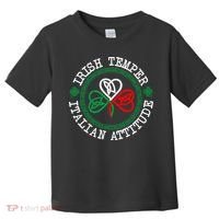 Irish Temper Italian Attitude Shamrock Italy Flag Pattys Day Toddler T-Shirt thumb 0