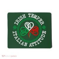 Irish Temper Italian Attitude Shamrock Italy Flag Pattys Day Mousepad thumb 0
