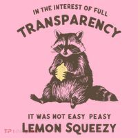 In The Interest Of Full Transparency It Was Not Easy Peasy Lemon Squeezy Raccoon Coaster thumb 2