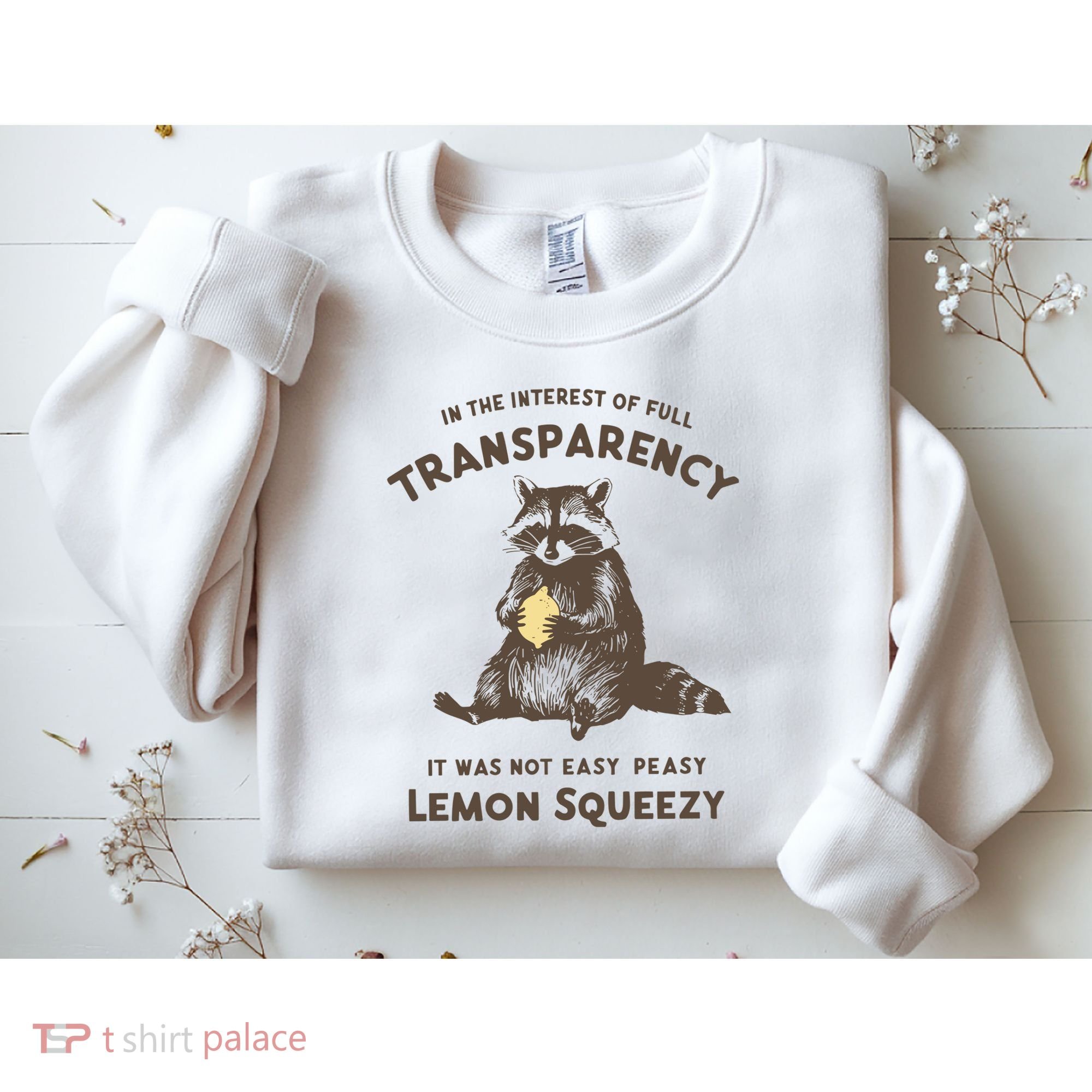 In The Interest Of Full Transparency It Was Not Easy Peasy Lemon Squeezy Raccoon Sweatshirt
