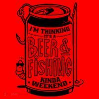 I'm Thinking It's A Beer And Fishing Kinda Weekend Santa Hat thumb 1