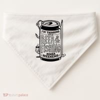I'm Thinking It's A Beer And Fishing Kinda Weekend USA-Made Doggie Bandana thumb 0