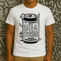 I'm Thinking It's A Beer And Fishing Kinda Weekend T-Shirt thumb 3