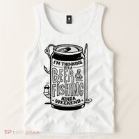 I'm Thinking It's A Beer And Fishing Kinda Weekend Tank Top thumb 2
