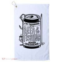 I'm Thinking It's A Beer And Fishing Kinda Weekend Golf Towel thumb 0