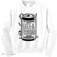 I'm Thinking It's A Beer And Fishing Kinda Weekend Kids Sweatshirt thumb 0