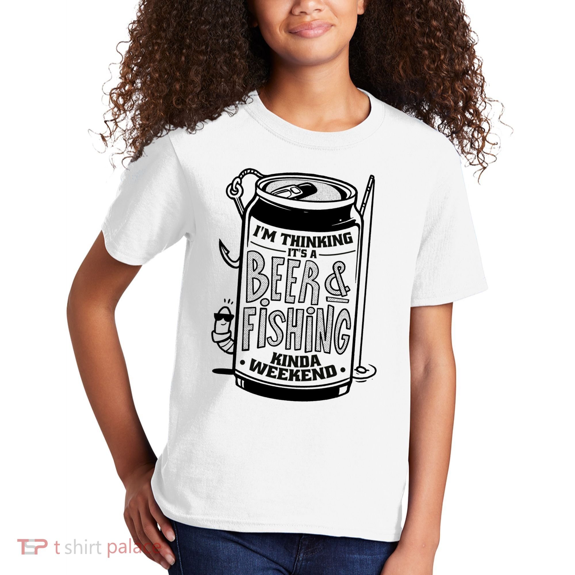 I'm Thinking It's A Beer And Fishing Kinda Weekend Kids T-Shirt