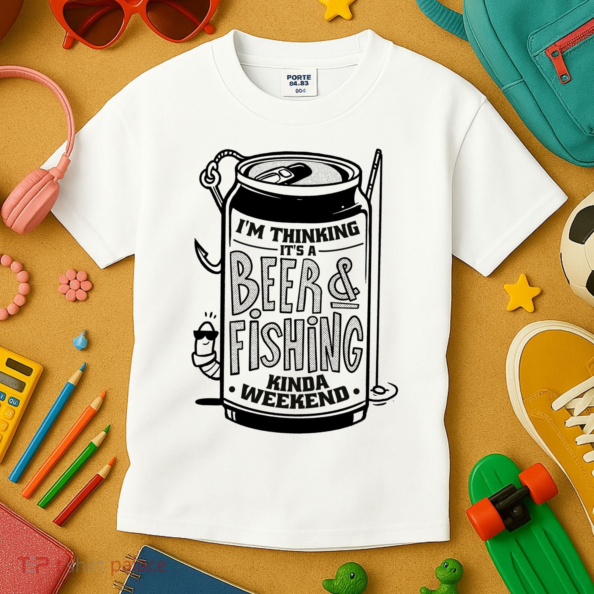 I'm Thinking It's A Beer And Fishing Kinda Weekend Kids T-Shirt