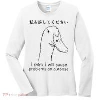 I Think I Will Cause Problems On Purpose Funny Goose Women's Long Sleeve Shirt thumb 0