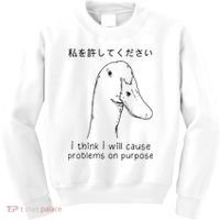 I Think I Will Cause Problems On Purpose Funny Goose Kids Sweatshirt thumb 0