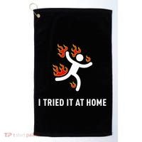 I Tried It At Home Funny Geek Nerd It Admin Science Golf Towel thumb 0