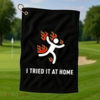 I Tried It At Home Funny Geek Nerd It Admin Science Golf Towel thumb 1