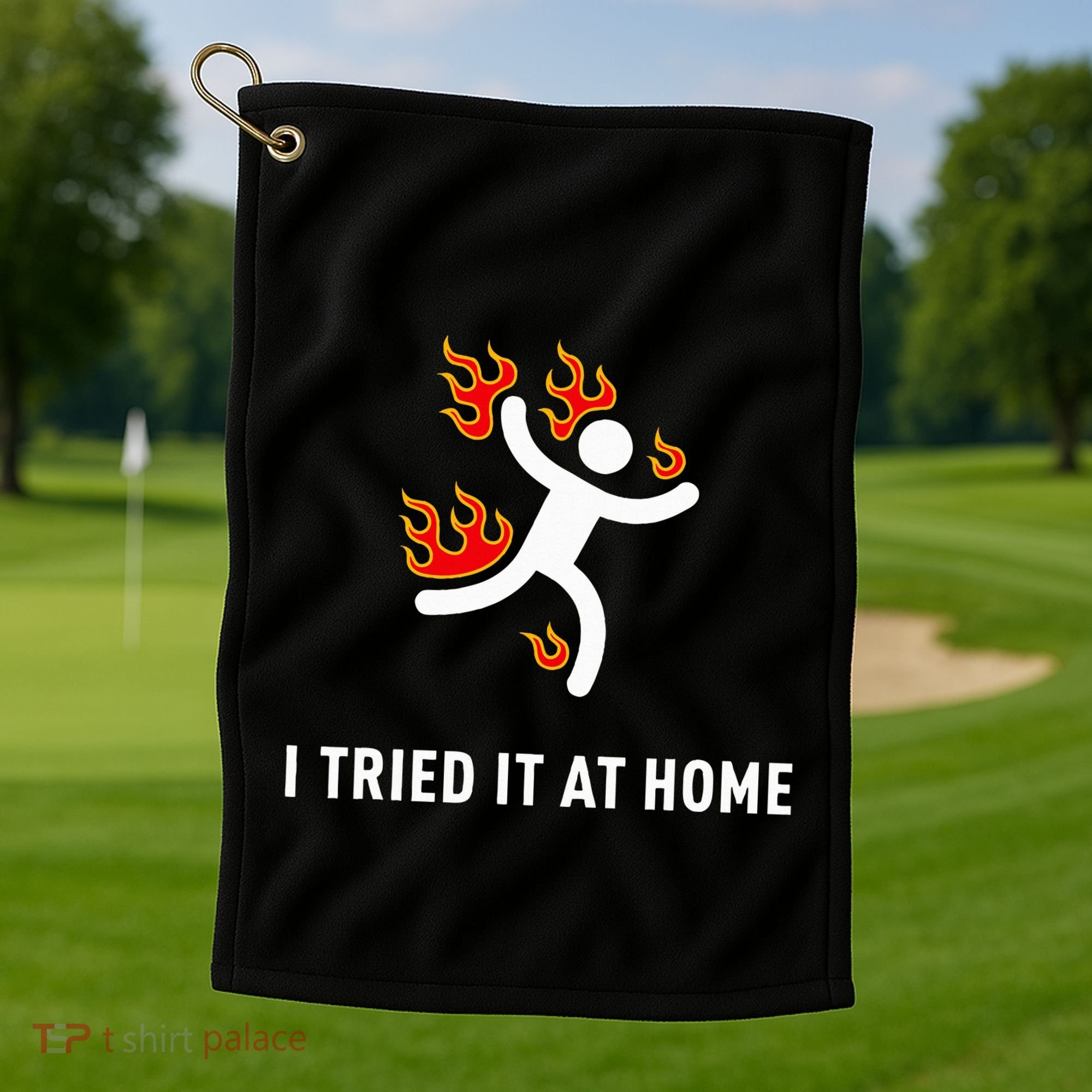 I Tried It At Home Funny Geek Nerd It Admin Science Golf Towel