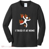 I Tried It At Home Funny Geek Nerd It Admin Science Kids Long Sleeve Shirt thumb 0