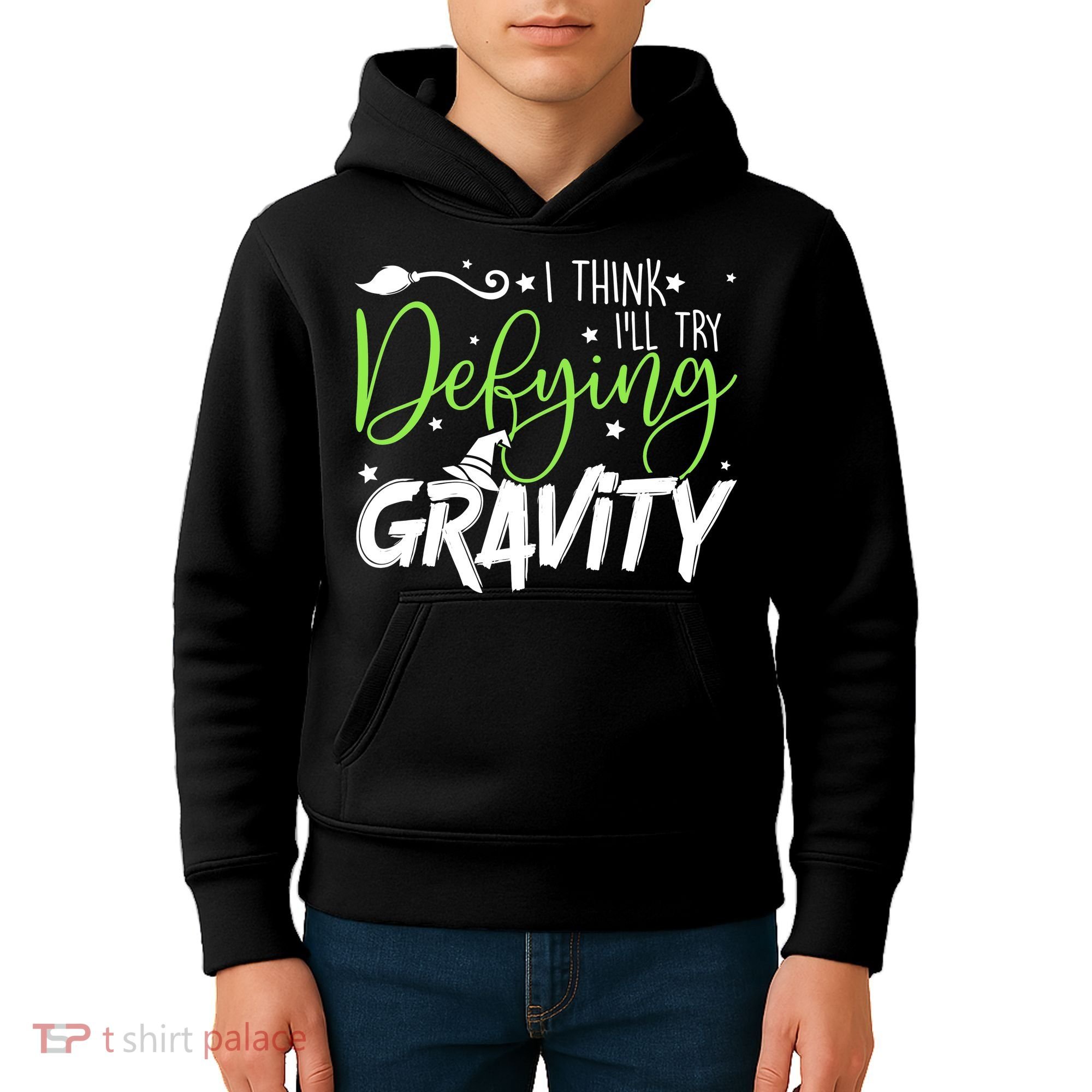 I Think I’Ll Try Defying Gravity Defying Musical Kids Hoodie