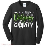 I Think I’Ll Try Defying Gravity Defying Musical Kids Long Sleeve Shirt thumb 0