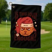 Is This Jolly Enough Anti Christmas Golf Towel thumb 1