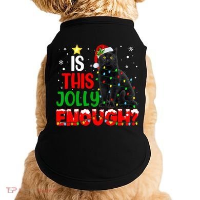 Is This Jolly Enough Funny Cat Xmas Tree Doggie Tank