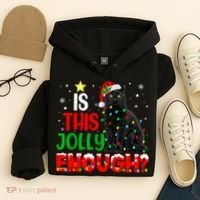 Is This Jolly Enough Funny Cat Xmas Tree Hoodie thumb 4