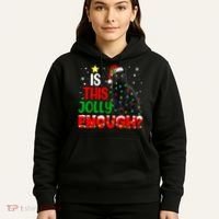 Is This Jolly Enough Funny Cat Xmas Tree Hoodie thumb 5