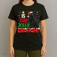 Is This Jolly Enough Funny Cat Xmas Tree T-Shirt thumb 4