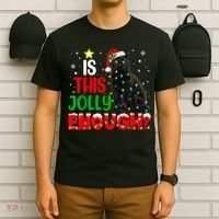 Is This Jolly Enough Funny Cat Xmas Tree T-Shirt thumb 6
