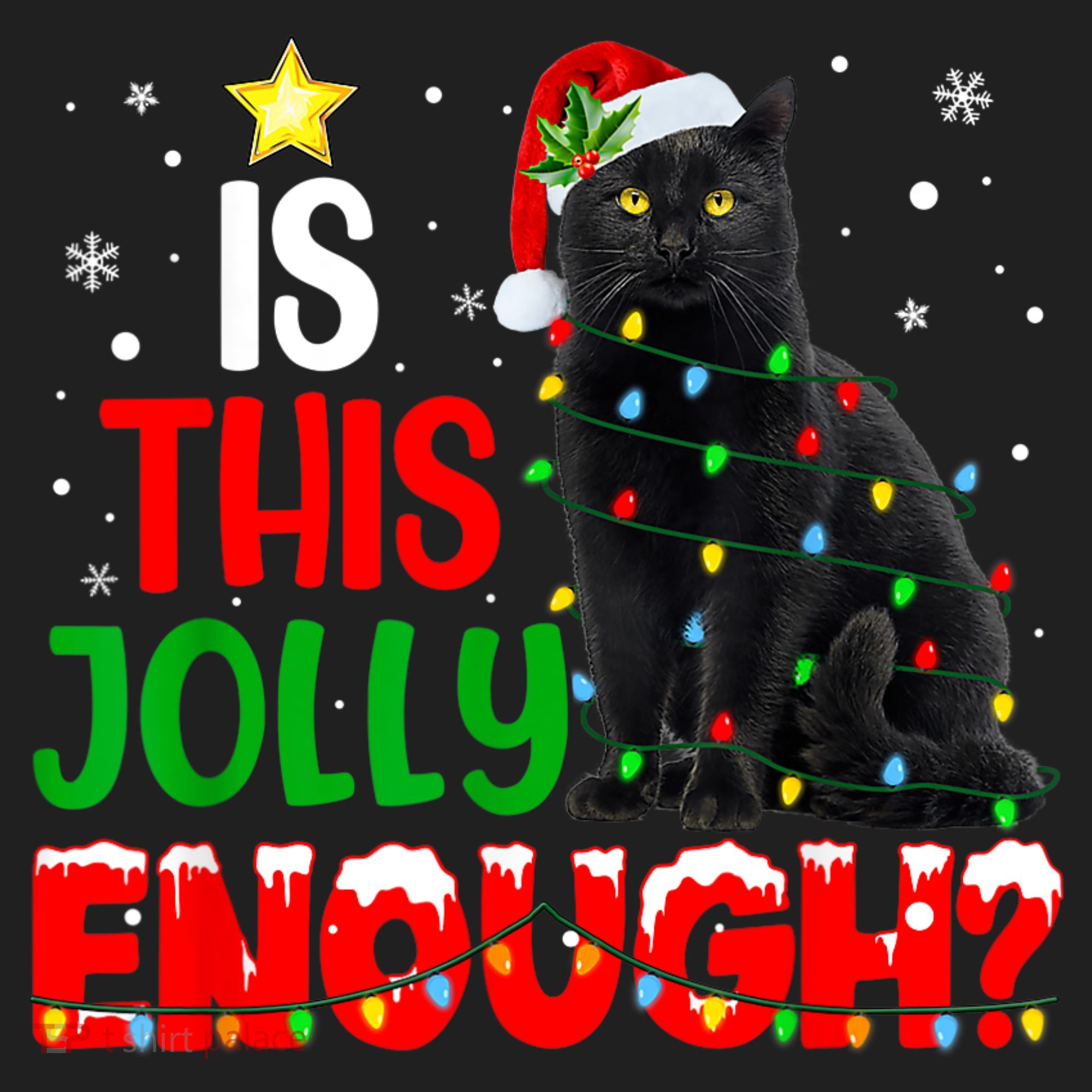 Is This Jolly Enough Funny Cat Xmas Tree Beanie