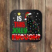 Is This Jolly Enough Funny Cat Xmas Tree Coaster thumb 0