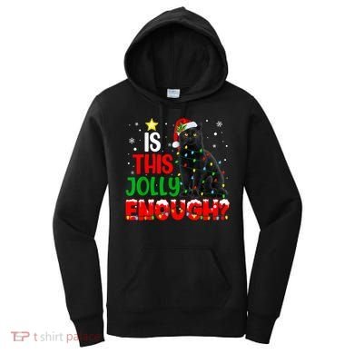 Is This Jolly Enough Funny Cat Xmas Tree Women's Hoodie