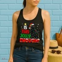 Is This Jolly Enough Funny Cat Xmas Tree Women's Tank Top thumb 2